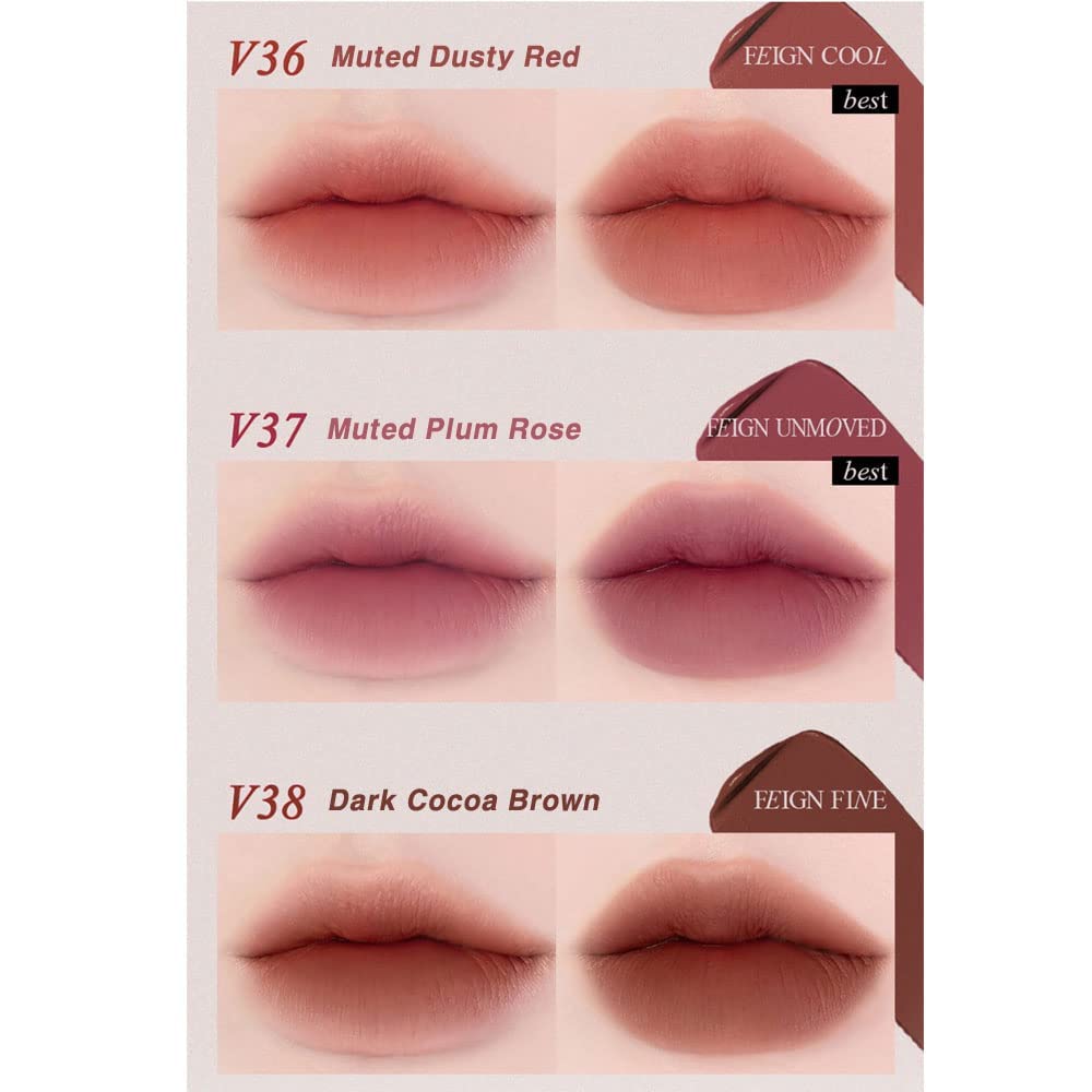 BBIA Last Velvet Tint - Soft & Creamy Matte Finish Lip Stain, Blur Effect with Velvety Texture, Long-Lasting, High Pigment, Lightweight, Non-Drying, Vegan, Korean Lip Makeup (V35 FEIGN JOY)
