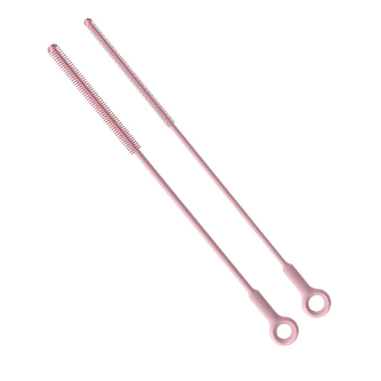 Reusable Silicone Straw Cleaner Brush Set, 2-Pack Extra Long Straw Cleaning Brush for Metal Glass Water Bottle Drinking Straws, Flexible&Bendable Design, Dishwasher Safe, 6mm & 8mm Diameter