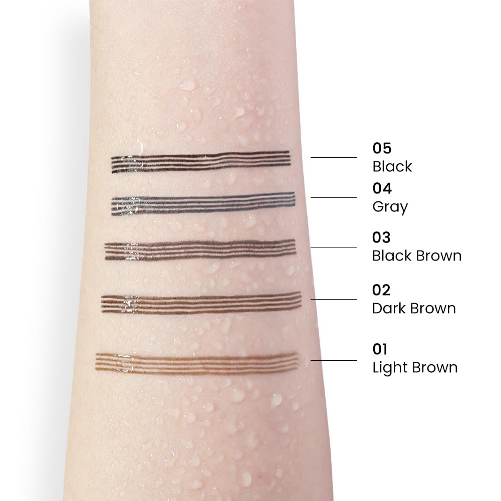 Eyebrow Ink Pencil by Brow Stylist -Micro 4 Point Brow Pen Lift & Snatch Eyebrow Pen Kits,Long-Lasting Waterproof Natural Eyebrow Hair (B-1Pc 02# Dark brown)