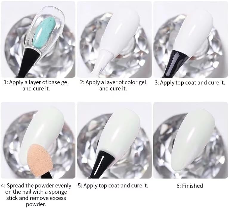 6 Colors Pearl Chrome Nail Powder,Aurora Mermaid Iridescent Powder Set, Metallic Mirror Effect Glitters Pigment for Gel Polish Nail Art Decorations