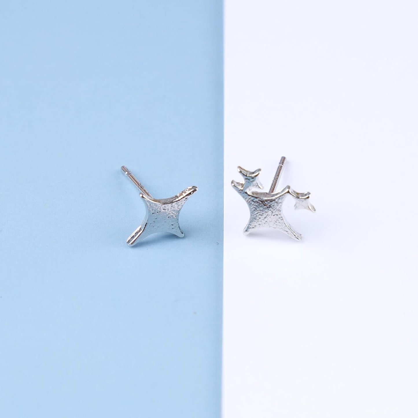 Punk Cross Star Dangle Drop Earrings Vintage Silver Hanging Rhinestone North Star Drop Earrings Minimalist Cross Star Dangle Huggie Small Hoop Earrings Jewelry for Women