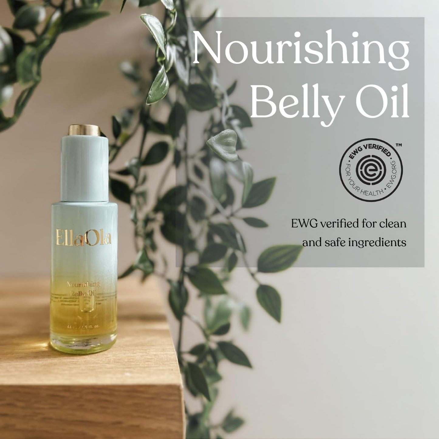 Belly Oil for Pregnancy Stretch Marks & Maternity Scars - Quick dry Formula with Squalene and Vitamin C Hydrates Face & Body, Pregnancy + Postpartum Skincare, Fragrance Free | 1.7 fl. oz.
