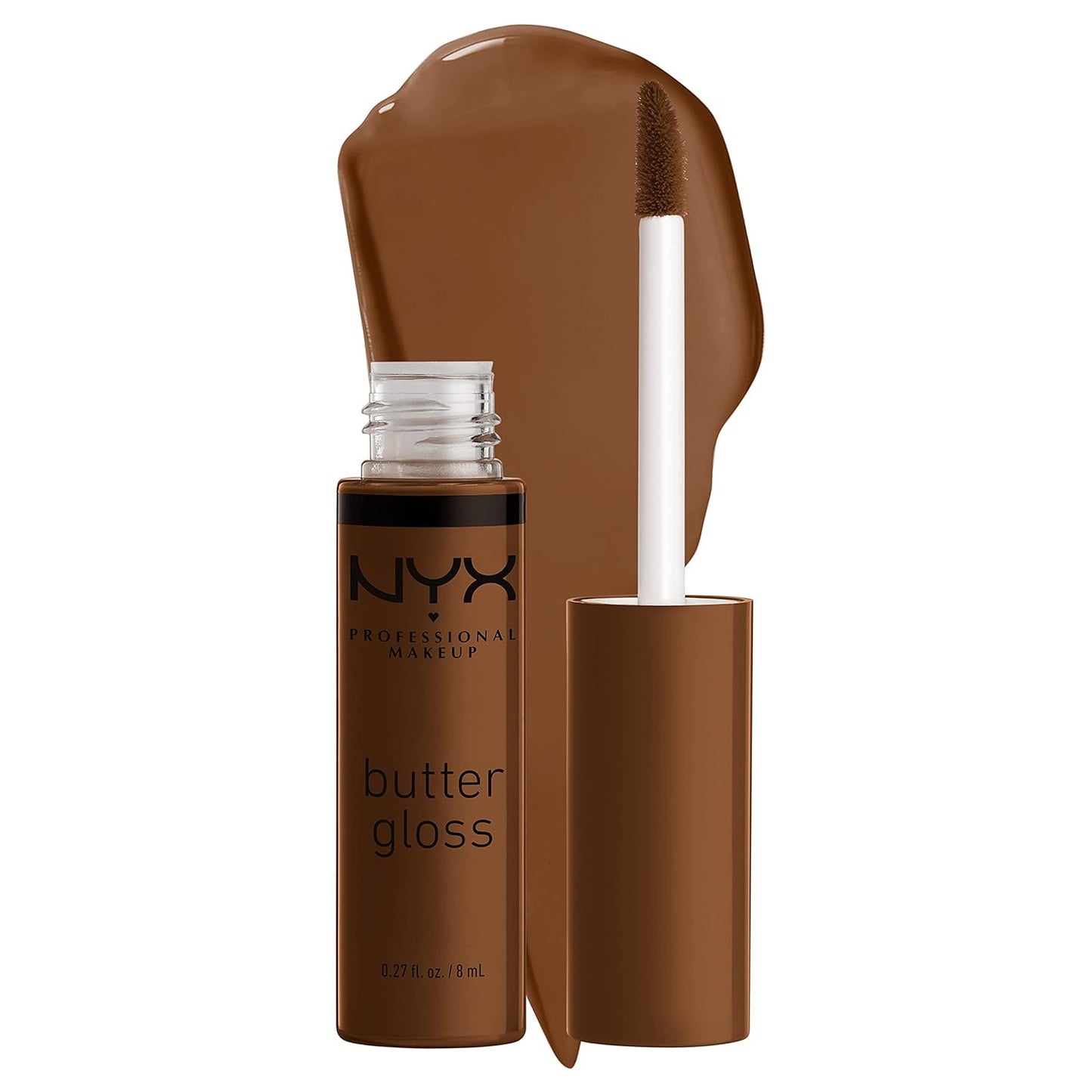 NYX PROFESSIONAL MAKEUP Butter Gloss Brown Sugar, Non-Sticky Lip Gloss - Caramelt (Medium Brown) (Pack of 2)