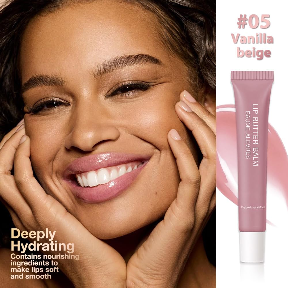 1Pcs Tinted Lip Balm Serum Makeup, Squeeze Hydrating Tint Lips Balms Serum Cosmetic, Women Care Glossy Nourishing Plumping Lip Stain Gloss Lipstick, Suitable for dry lips, Long-Lasting Color 05