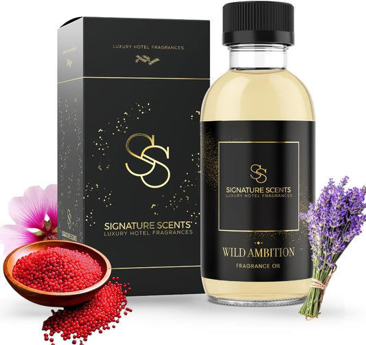 Luxury Hotel Diffuser Oil for Hotels and Homes - Aromatherapy Oils for use with an Essential Oil Diffuser at Home - Fragrance-Scent Diffuser Oil Blend (Wild Ambition) 4.05fl oz (120ml)