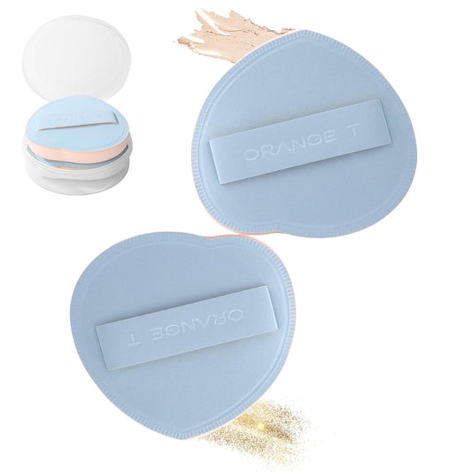 Lilystar 2Pcs Powder Puff Face Soft Makeup Sponge, Soft Triangle Powder Puffs Makeup Sponge Applicator Air Cushion Powder Puff for Liquid Foundation, Cream, Powder, Concealer(Blue)