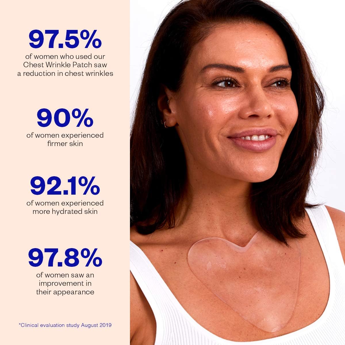 Wrinkles Schminkles Chest, Cleavage & Body Stretch Mark Wrinkle Patches | Reusable Hypoallergenic Pregnancy Safe Silicone Smoothing Pads to Prevent and Reduce Wrinkles & Stretch Marks | 2 Pack