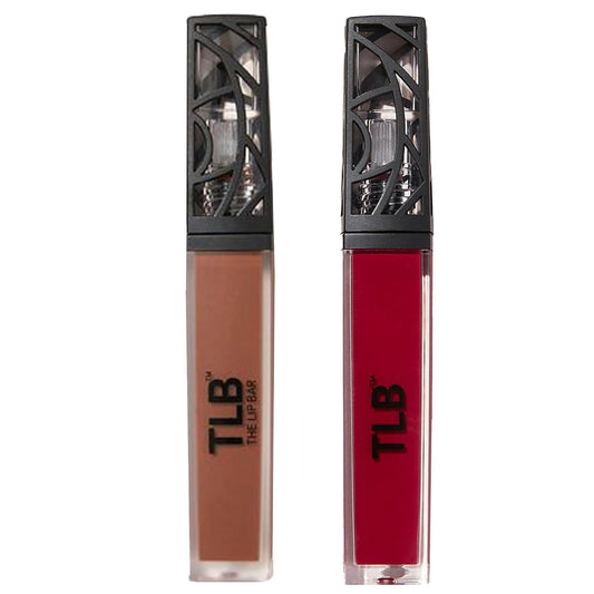 The Lip Bar - Nonstop Liquid Matte Lipstick 2-Pack, Naturalista (Soft Brown) + Rich Auntie (Deep Berry) - High Pigment - One Swipe - Long Lasting - Jojoba Oil & Vitamin E - Vegan - Make Up -.24 fl oz