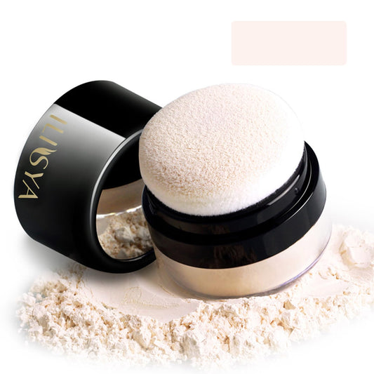 Setting Powder Lightweight Loose Powder Finishing Powder Long-Lasting Face Powder Waterproof with Soft Mushroom Powder Puff & Mirror, Matte Finish,0.28 Oz (Fair Ivory/Matte)