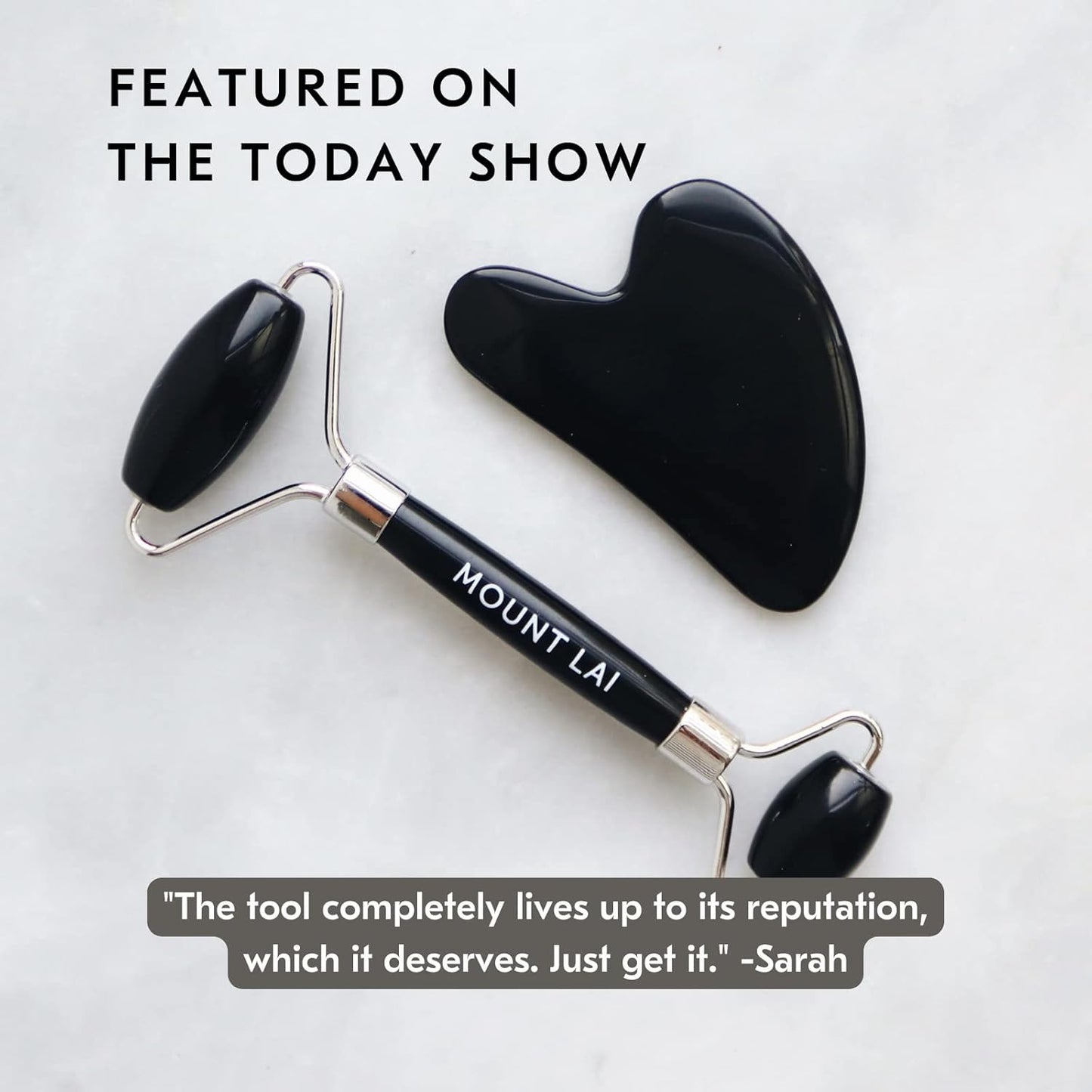 Mount Lai Obsidian Gua Sha Facial Tools, Black Obsidian Gua Sha Facial Tools Set and Roller, Guasha Tool for Face to Relieve Muscle Tension and Reduce Puffiness, Anti Aging Skin Care Sets for Women