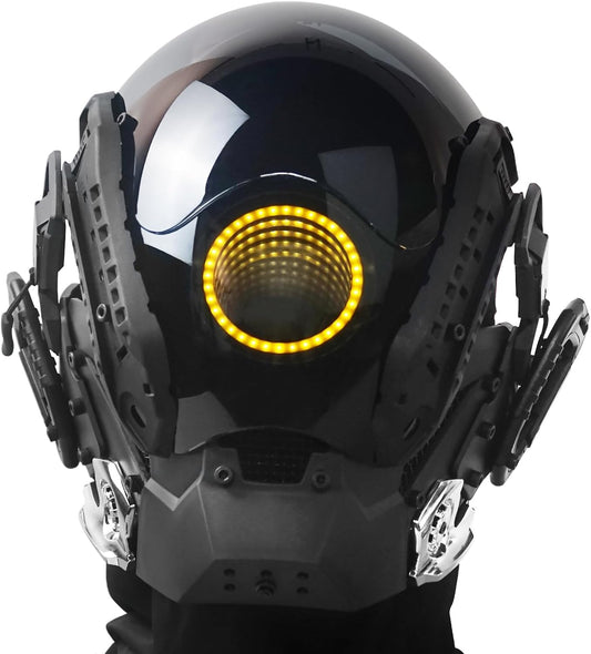 Punk LED Mask, Eye of the Abyss Design, Futuristic Mask Helmet, Perfect for Halloween Party, Cosplay