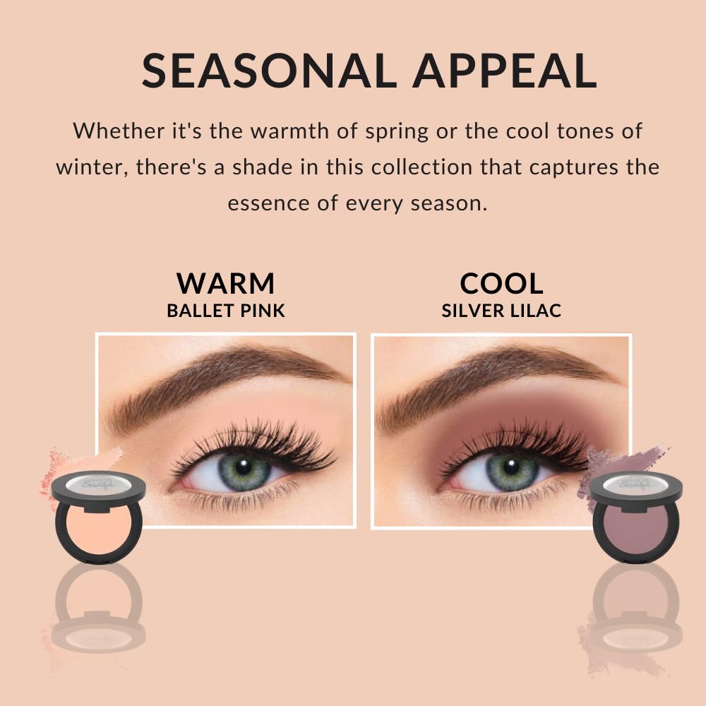 Color Me Beautiful Color Pro Single Eyeshadow, Full Pigment and Long-Lasting Pressed Powder, Cruelty-Free