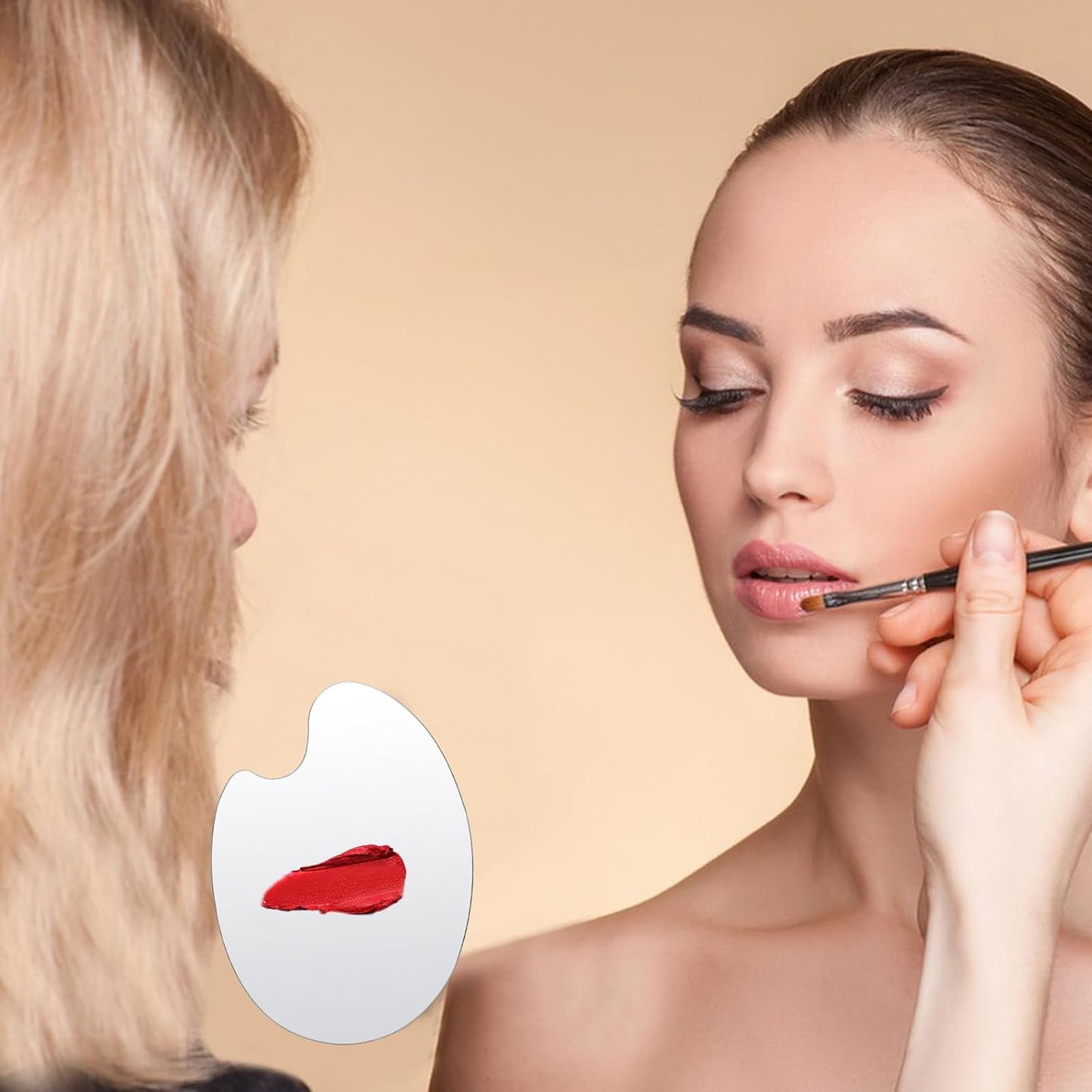 yueton 2SET Stainless Steel Color Palette Makeup Mixing Palette Nail Tools Palette Metal Foundation Makeup Palette for Beauty Color Matching Tools