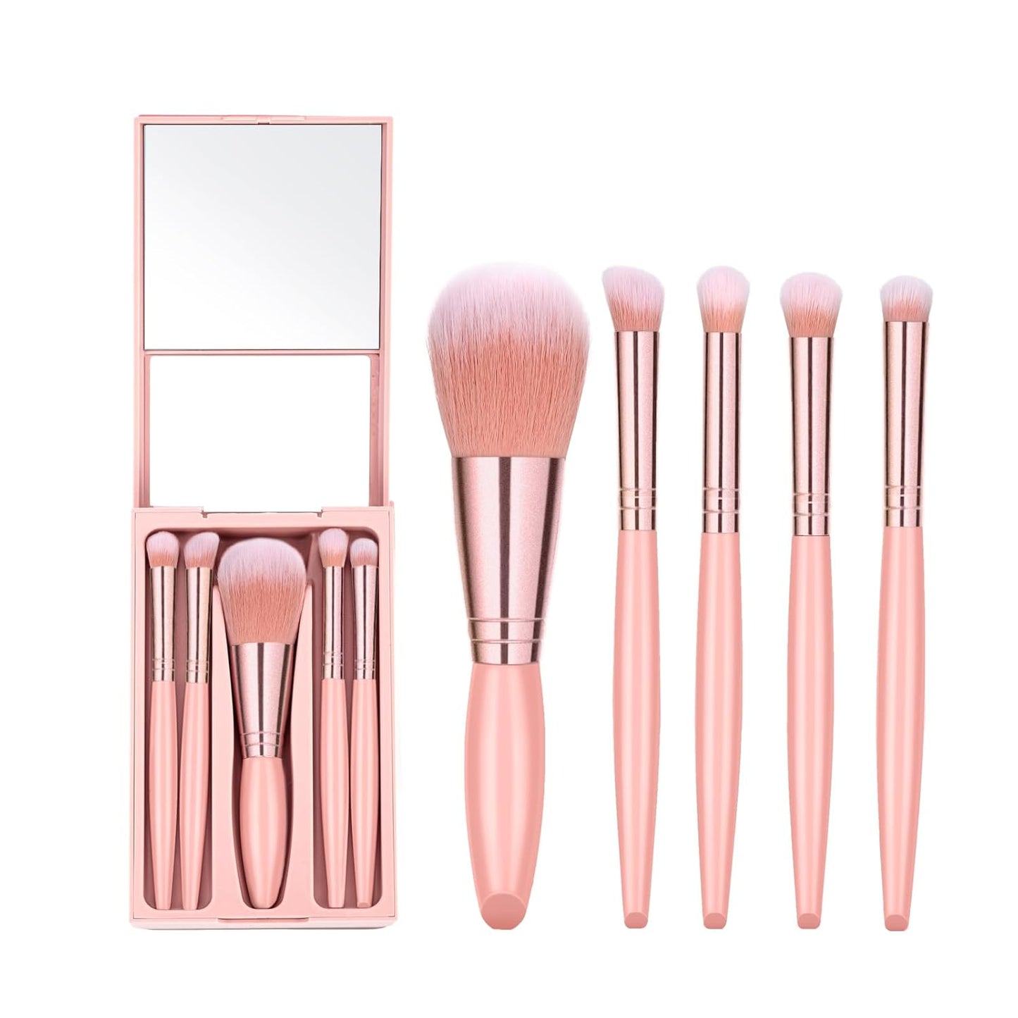Mini Makeup Brushes Travel Set - Eyeshadow & Eye Shadow Brushes, Travel Makeup Brush Case