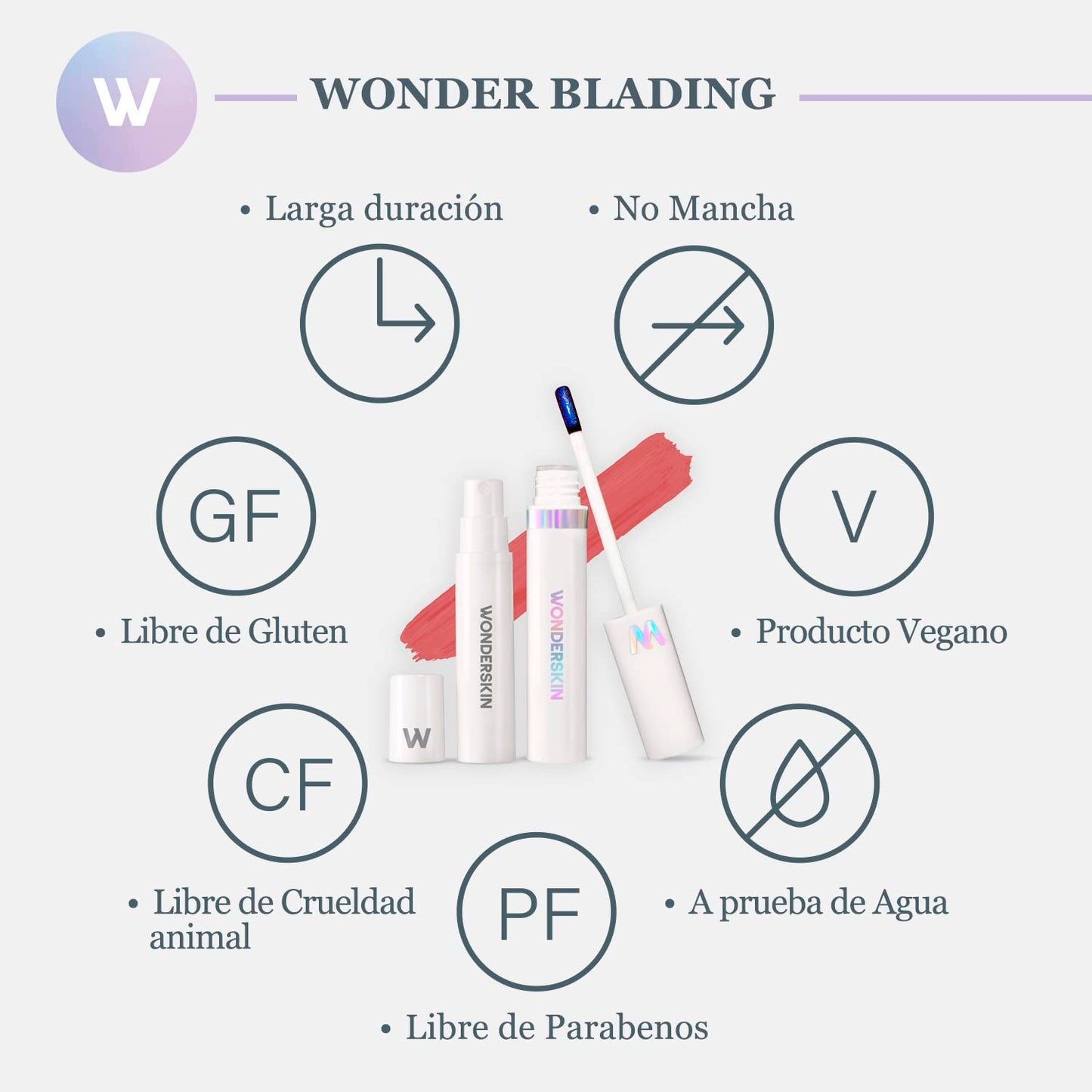Wonderskin Wonder Blading All Day Lip Stain Peel Off Masque and Reveal Kit- Long Lasting, Waterproof Nude Lip Tint, Transfer Proof Natural Makeup Stain Kit (Whimsical)