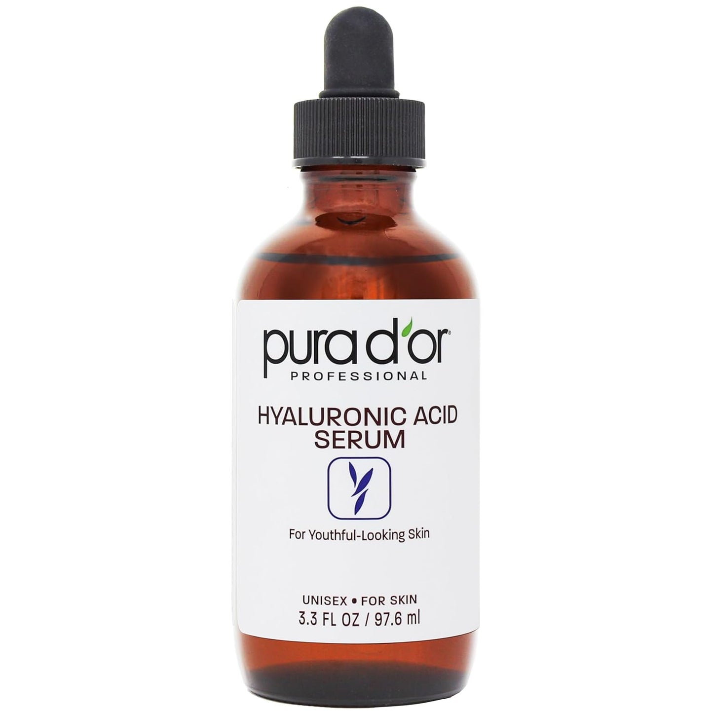 PURA D'OR 3.3 Oz Hyaluronic Acid Serum For Deep Hydration - Anti-Aging, Plumping & Moisturizing Formula For Smooth, Supple Skin - Natural Skincare Boost - Fine Lines & Wrinkle Reducer - Travel Size
