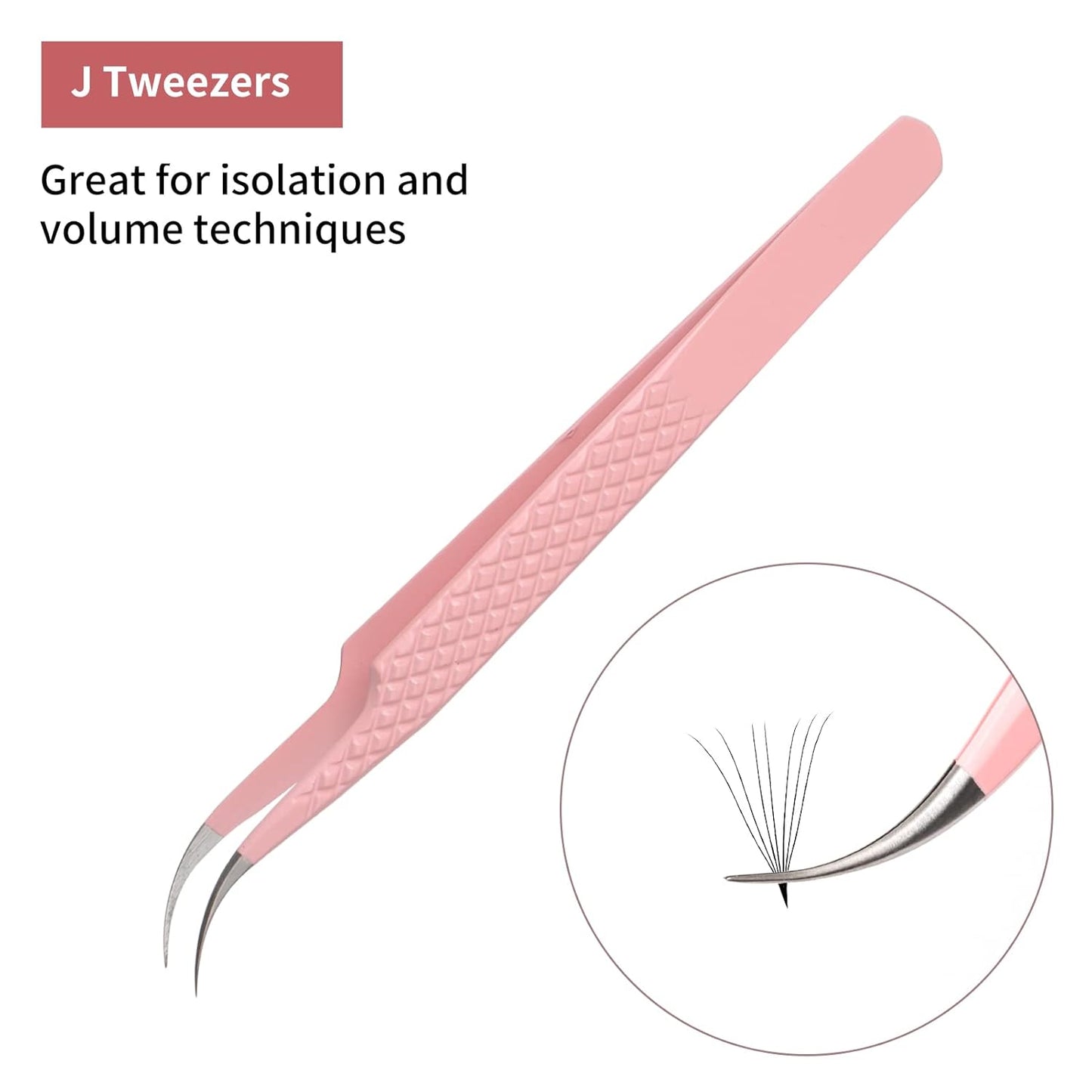 Eyelash Extension Tweezers FADLASH Volume Lash Tweezers Precision Curved Tip Lash Extension Tweezers Isolation & Volume Techniques Professional Application Tools