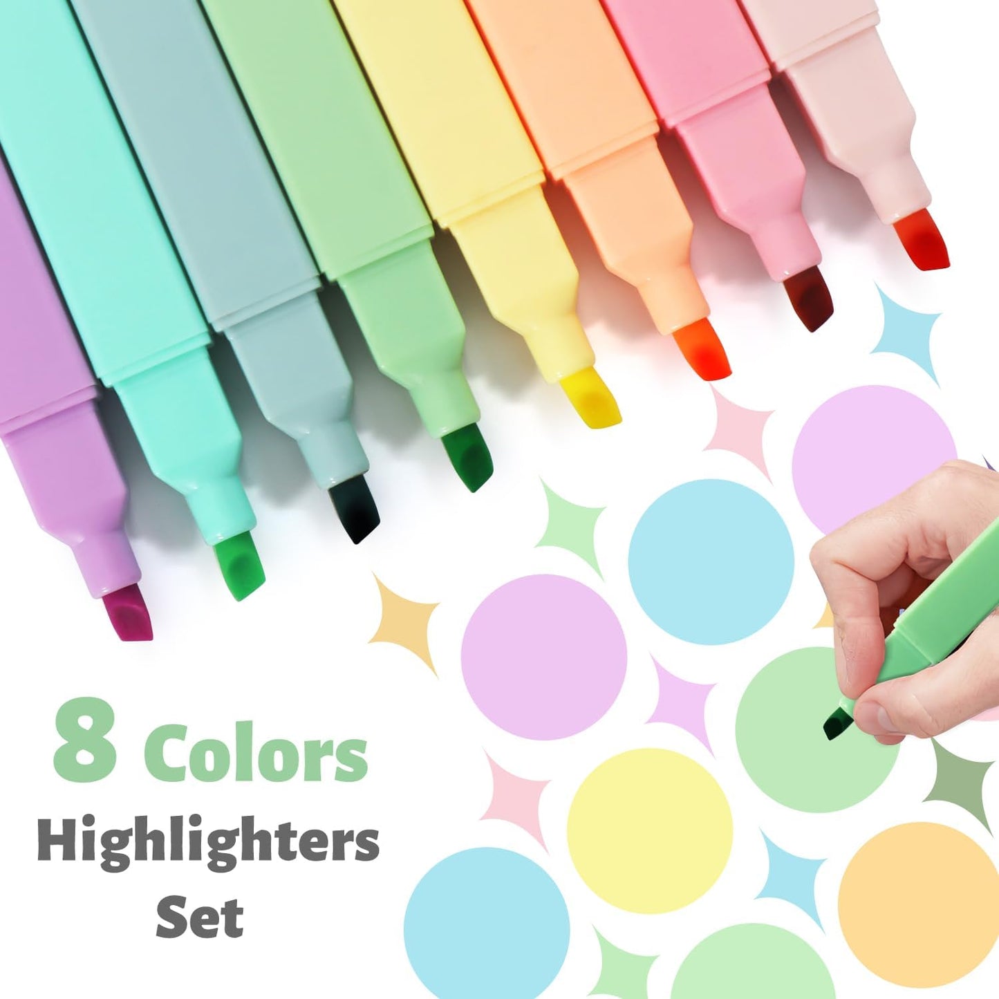 Vitoler Bible Highlighters,Aesthetic Cute Highlighters,8pcs Colorful Highlighter Markers No Bleed for Office School Supplies