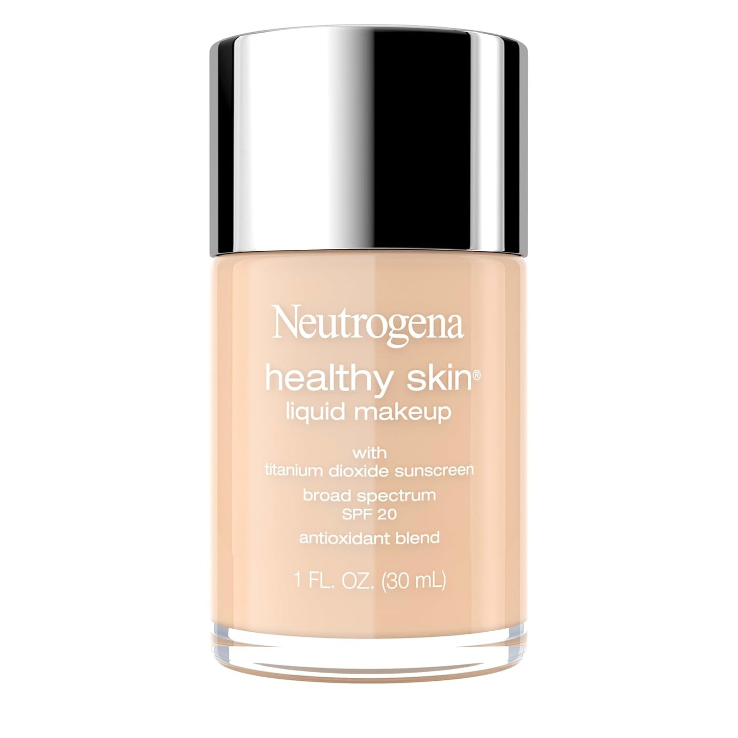 Neutrogena Healthy Skin Liquid Foundation Makeup with Broad Spectrum SPF 20 Sunscreen, Lightweight, Medium Coverage Makeup with Sunscreen and Pro-Vitamin B5, Fresh Beige 70, 1 fl. oz