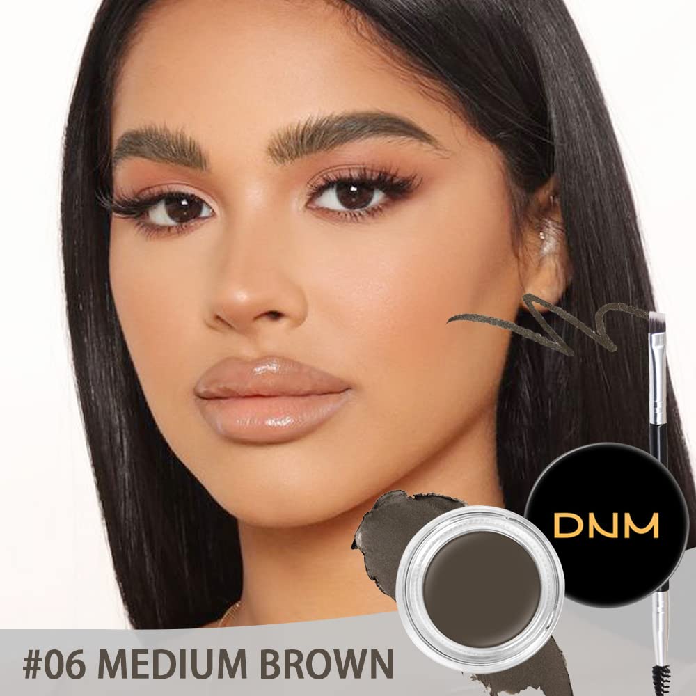 Medium Brown Eyebrow Powder Pomade Gel Shaper Makeup Kit with Dual-ended Brush, Eyebrow Stencil Kit for Women Shaping, Eye Brow Pomade Stencil Shaper Tinting kits for Women Long Lasting Waterproof