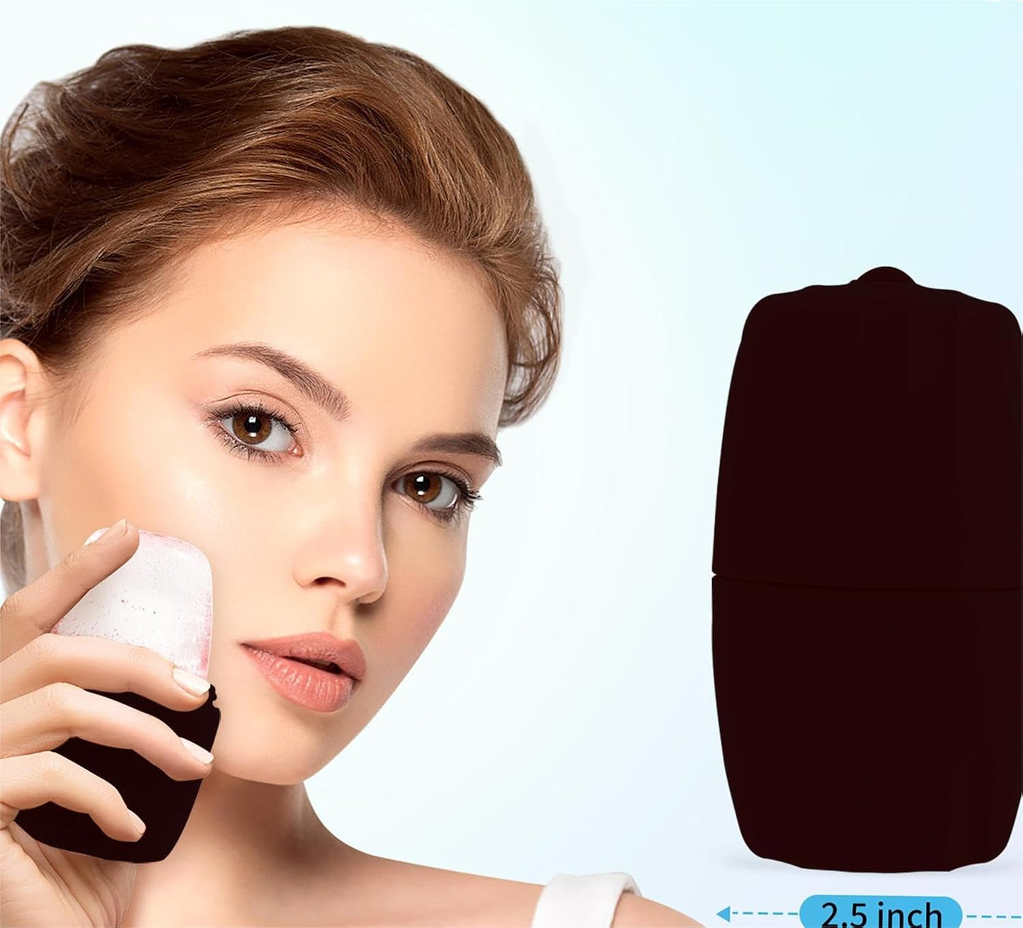 2Pack Ice Roller for Face, Qewro Silicone for Tone skin, Reusable Eye Puffiness Relief, Ice Roller Mold for Neck, Facial Roller to Remove Fine Lines Pores Anti Wrinkles (Black and Black)