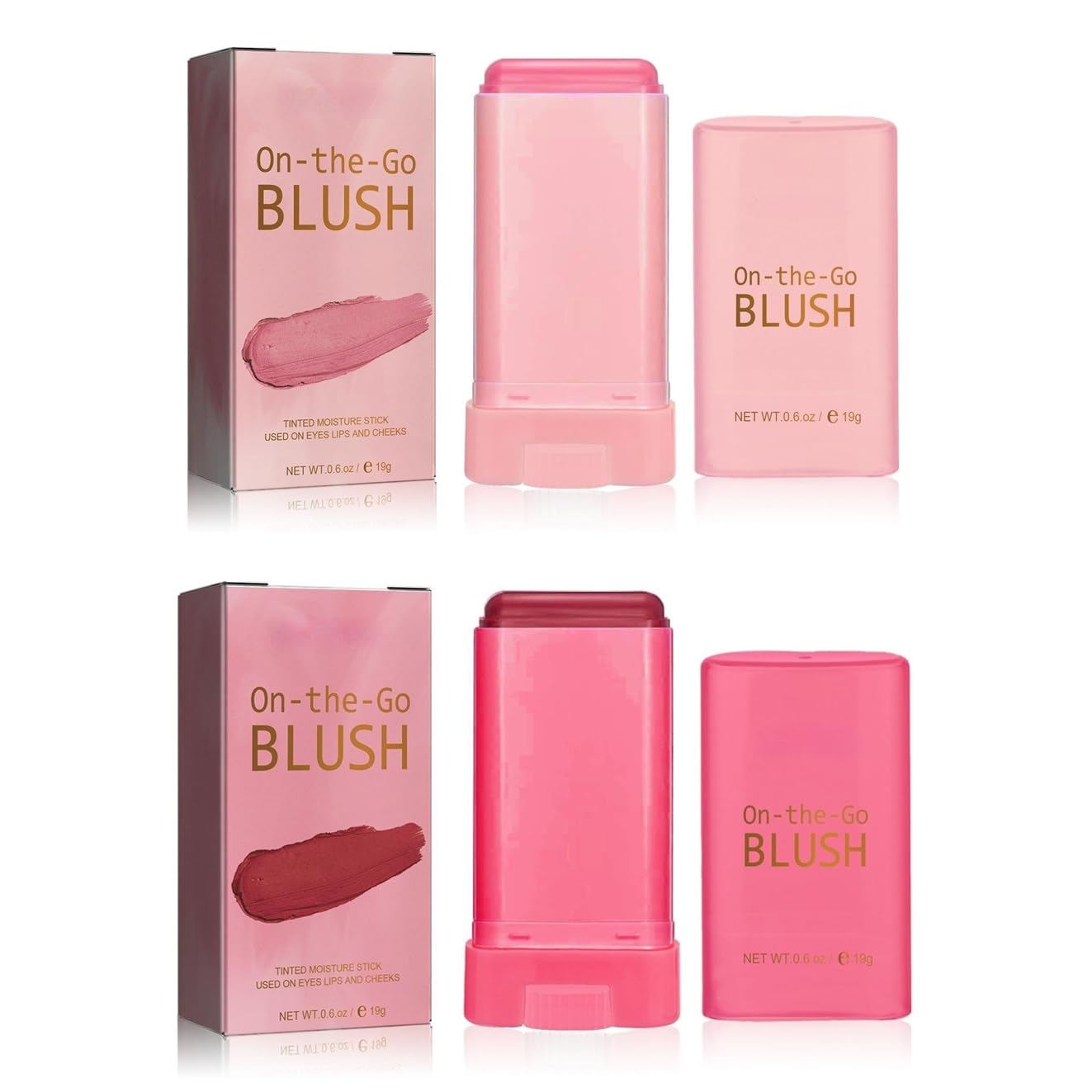 Blush Rare Beauty Liquid Blush Stick Cream Blush Natural Waterproof Long Lasting Powder Blusher,On The Go Blush Brushes For Makeup Cheeks,Suitable For All Skin Types(2PC)