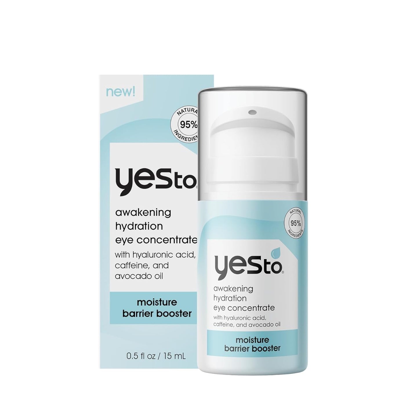 Yes To Awakening Hydration Eye Concentrate, Nourishes Delicate Skin Around Eyes For A Smoother, More Moisturized, and Brighter Appearance, Natural, Vegan & Cruelty Free, 0.5 Fl Oz