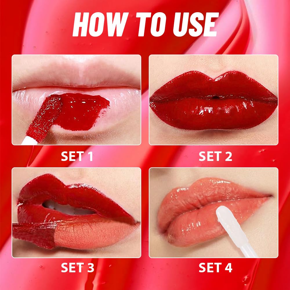 Vivid Apricot Lip Stain Peel Off Lip Gloss oil Dual-Ended Combo, Lips Liner Stain Peel Off Tattoo, Long Lasting & Waterproof, Transfer-Proof Lip Tint Stain with Lip oil for All Skin Type 01#