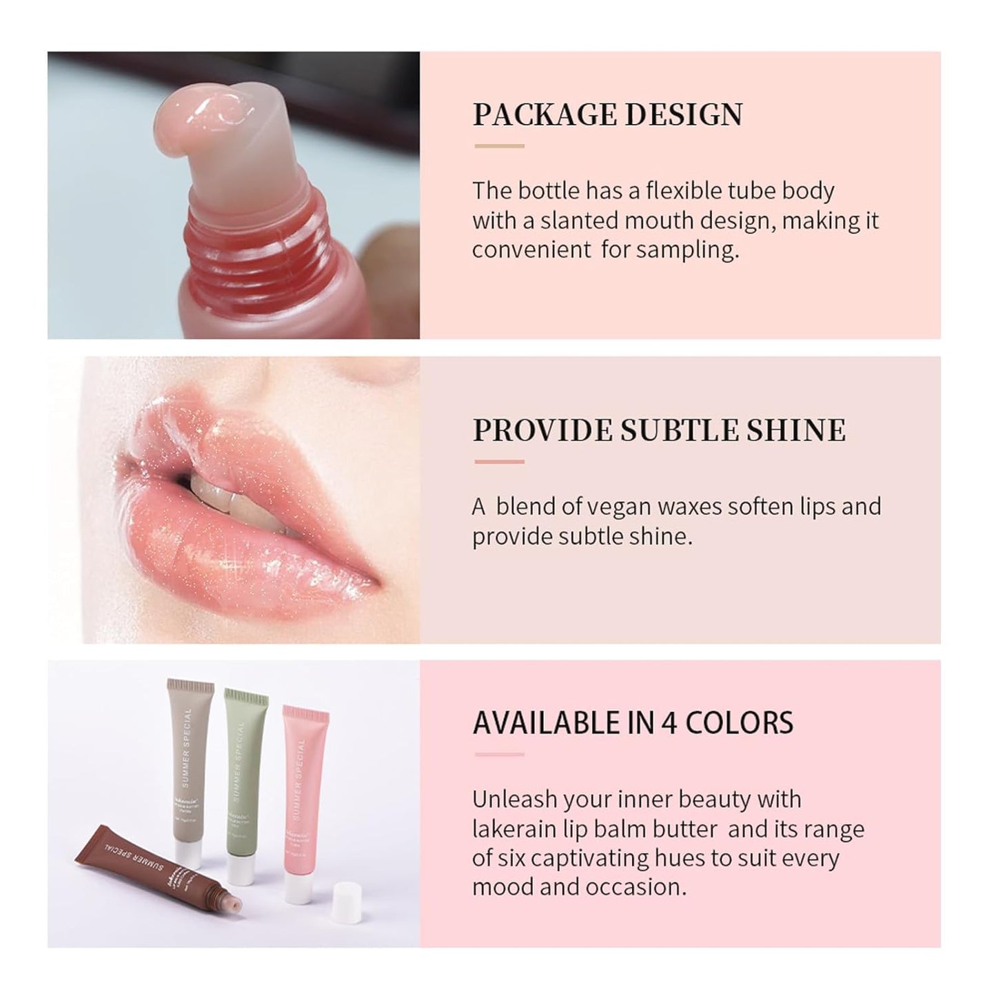 Summer Lip Butter Balm,Moisturizing Hydrating Lip Gloss Balm Set,Long-lasting Non-Sticky Nourishing Lip Care with Natural Ingredients for Soothing Softening Lips(#1-Vanilla)