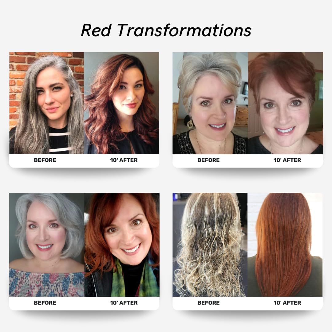 Polar Haircare - Hair Dye Shampoo for Gray Hair for Women & Men (Red) Natural Hair Dye Kit - Semi Permanent Hair Dye Shampoo - Vegan Hair Dye USA 6.76 Fl Oz