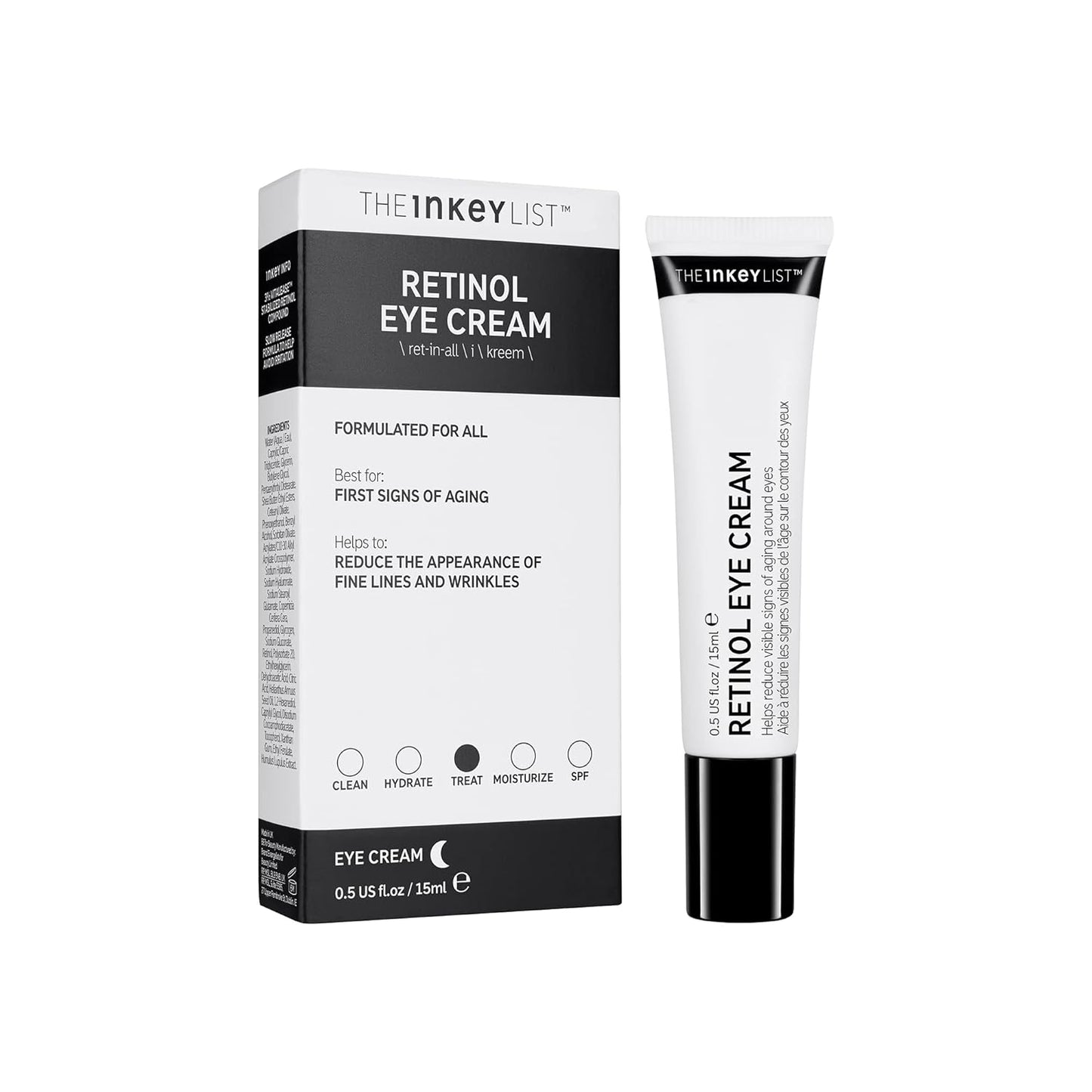 The INKEY List Retinol Eye Cream, Reduce Wrinkles and Fine Lines, Support Collagen Production, 0.5 fl oz