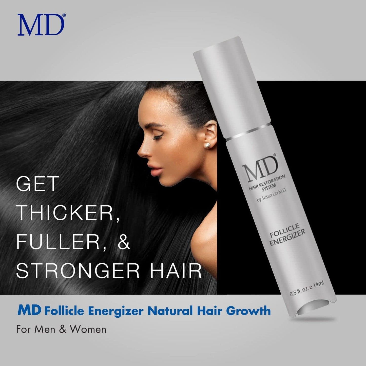 MD Factor Natural Hair Growth Serum | Follicle Energizer Serum - Prevents Thinning Hair & Hair Loss By Stimulating Hair Follicles To Produce Thicker, Fuller Hair (30-Day Supply Per Tube)