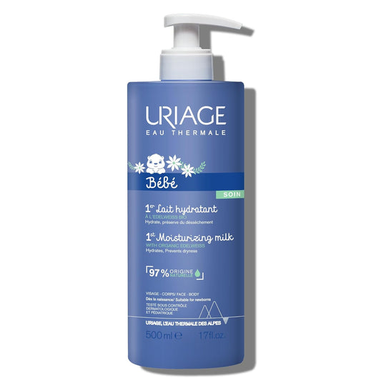 Uriage Baby 1st Moisturizing Cream with Organic Edelweiss & Shea Butter | Hydrates & Prevents Dryness, Fast-Absorbing, Non-sticky, 97% Ingredients of Natural Origin, 500 mL/ 17 oz