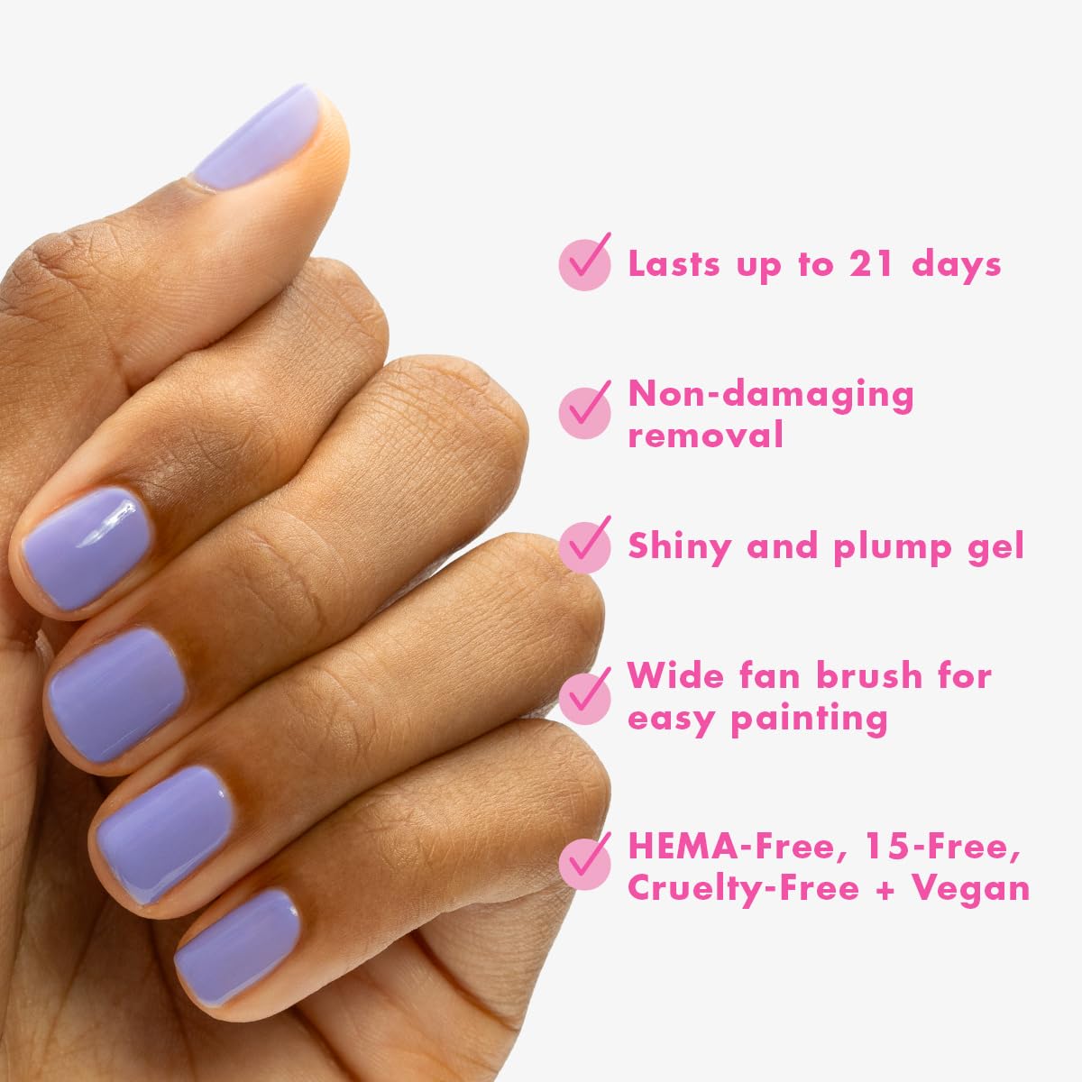 Olive & June Gel Polish | UV LED Nail Lamp Needed | Long Lasting Formula | Up to 21 Days of Wear | Damage-Free Removal | Salon-Quality Manicure at Home | Bold & Unshaken | Bold Purple