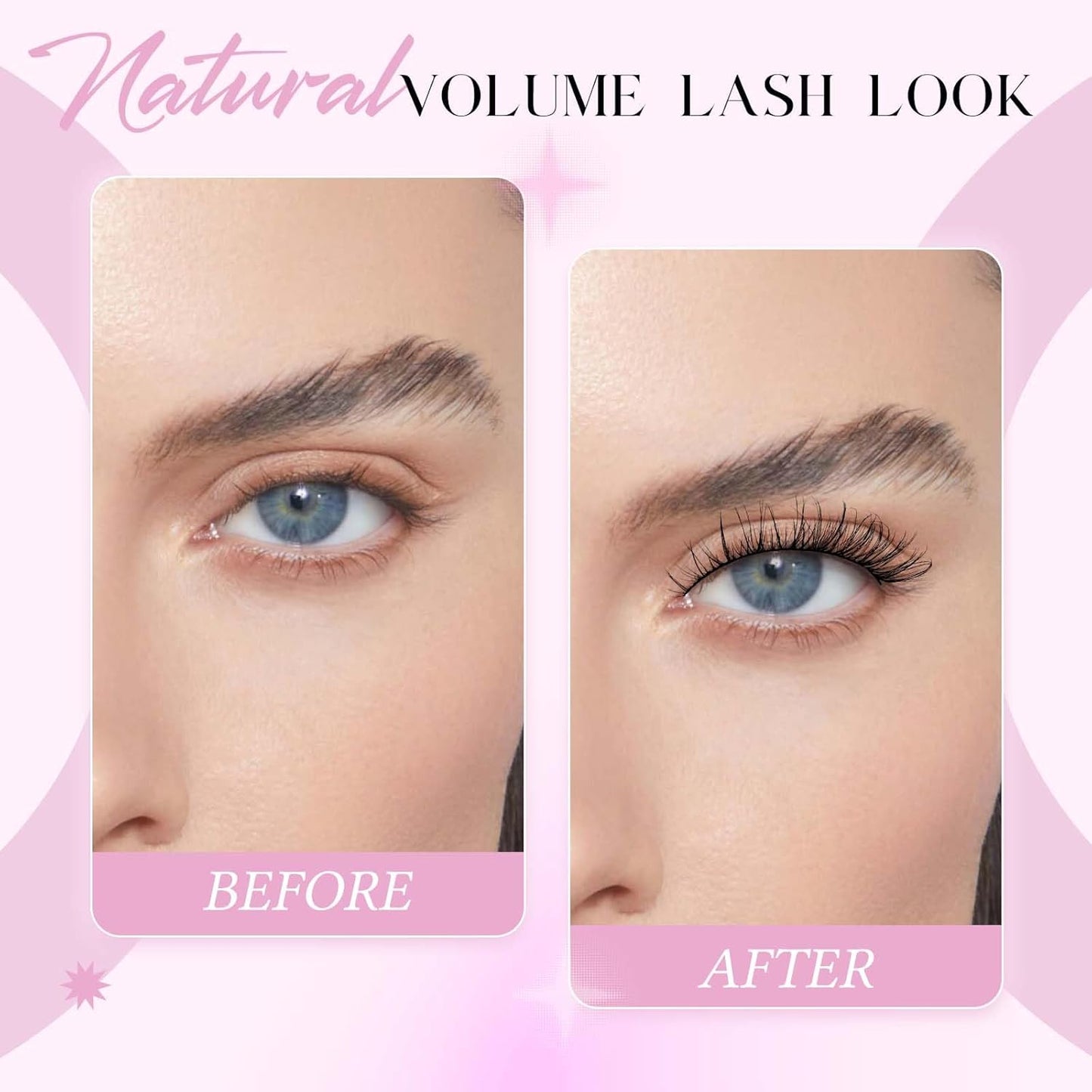 False Eyelashes Natural Kit Cat Eye Lashes with Thin Band Wear Comfortable Black Fake Lashes 10 Pairs Lash Applicator Tool at Home by FADLASH, BY004