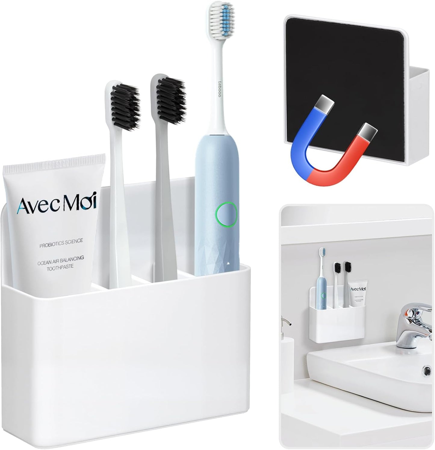 Magnetic Toothbrush Holder for Cruise Ships, Wall-Mounted Bathroom Organizer for Cruise Stateroom, Cruise Essentials and Must Haves 2025&2026