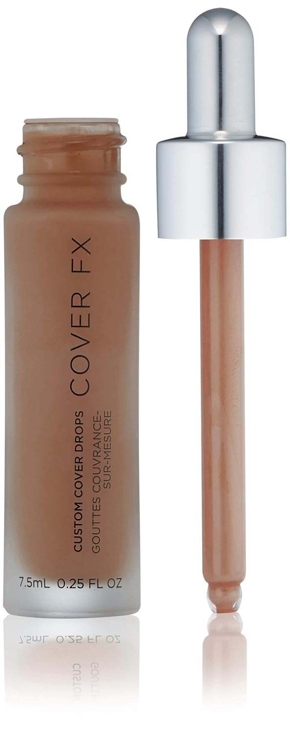 COVER FX Custom Cover Drops, Multi-Use Shade-Adjusting Liquid Foundation and Concealer Makeup, Vegan & Cruelty-Free Lightweight Skin Enhancer, 0.25 Fl Oz, G Deep 3