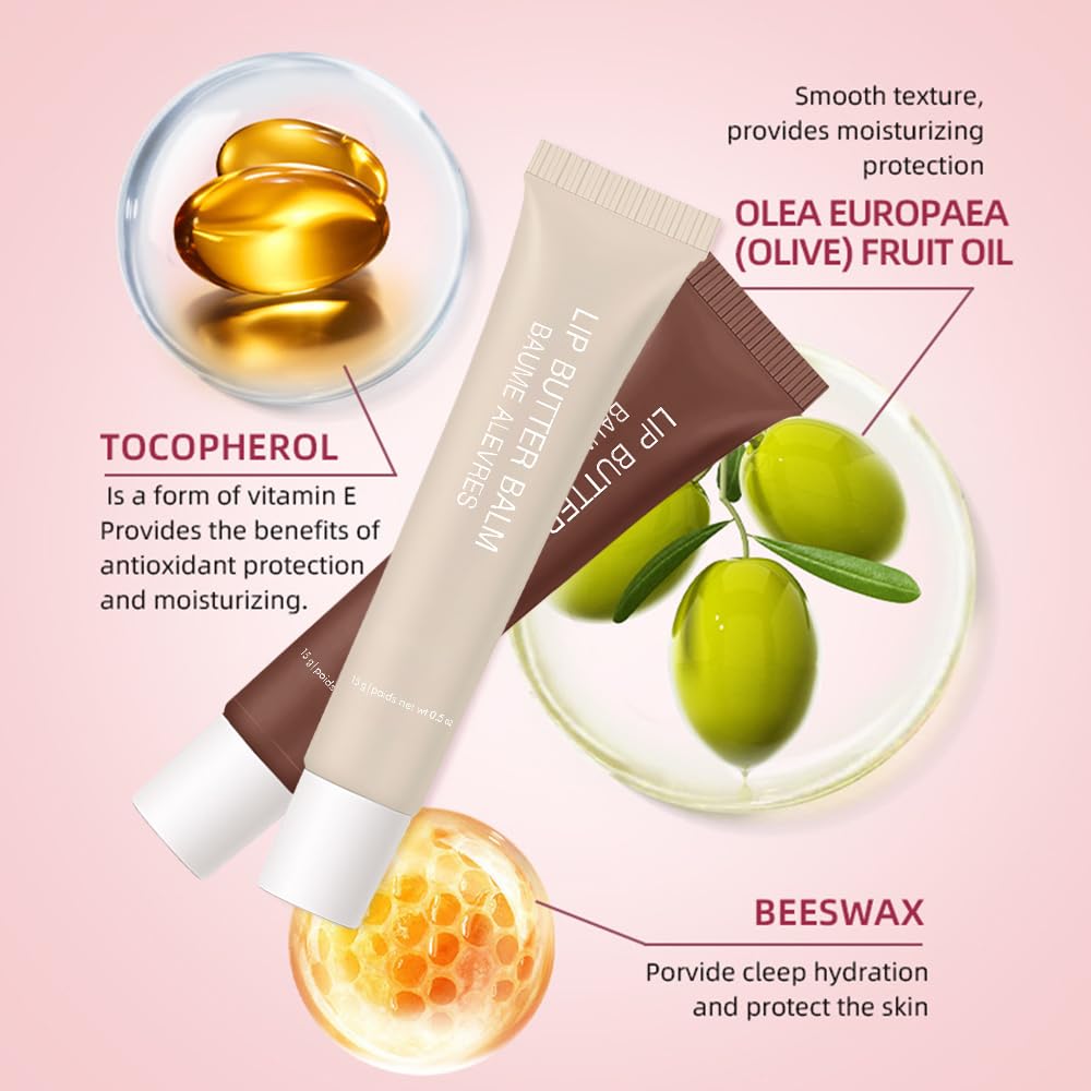 1Pcs Tinted Lip Balm Serum Makeup, Squeeze Hydrating Tint Lips Balms Serum Cosmetic, Women Care Glossy Nourishing Plumping Lip Stain Gloss Lipstick, Suitable for dry lips, Long-Lasting Color 01