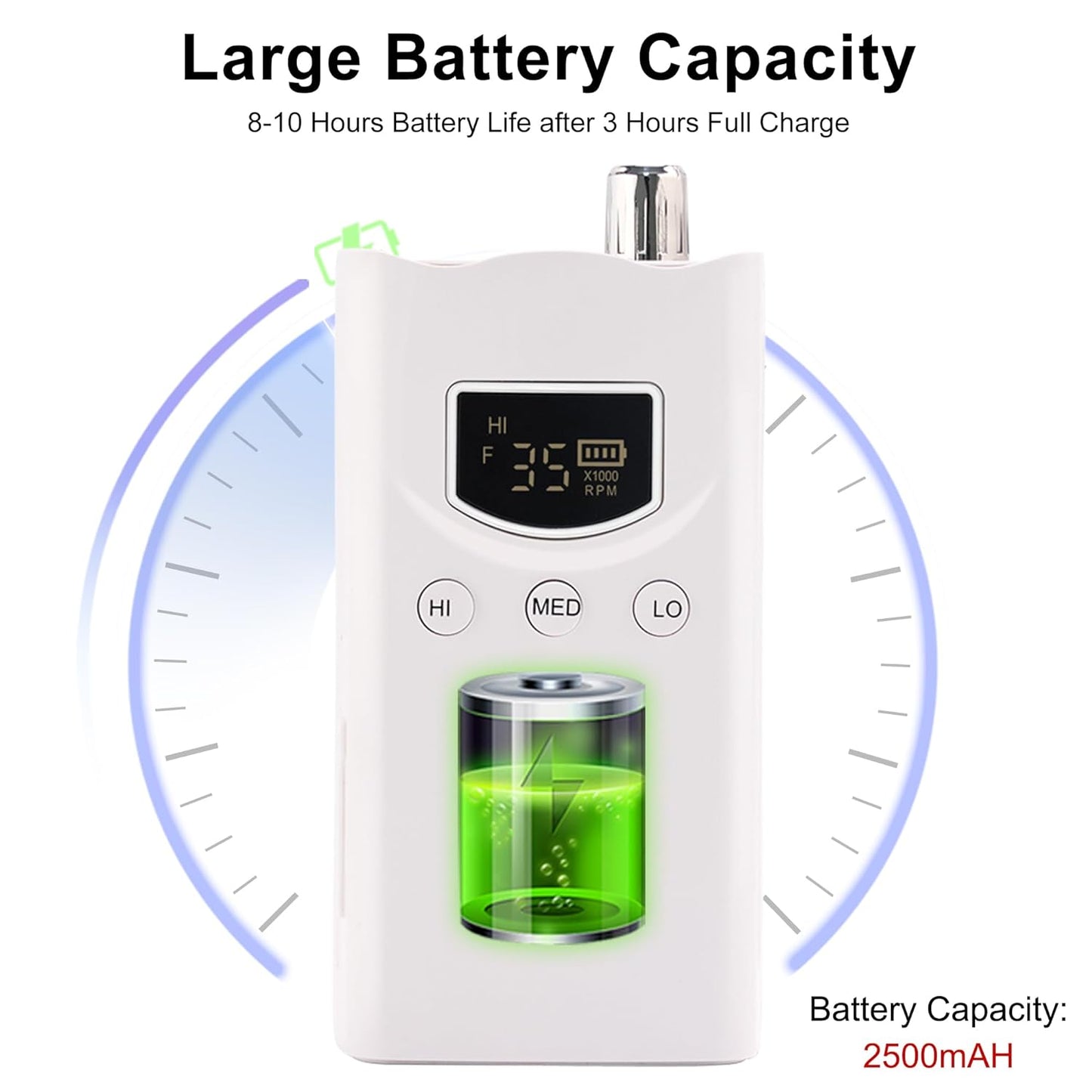 M GEM Brushless Nail Drill 35K RPM | Professional Cordless Efile Machine | Rechargeable Electric Nail File with Bits | Portable Quiet Low Vibration Tool for Acrylic, Gel, Natural Nails (White)