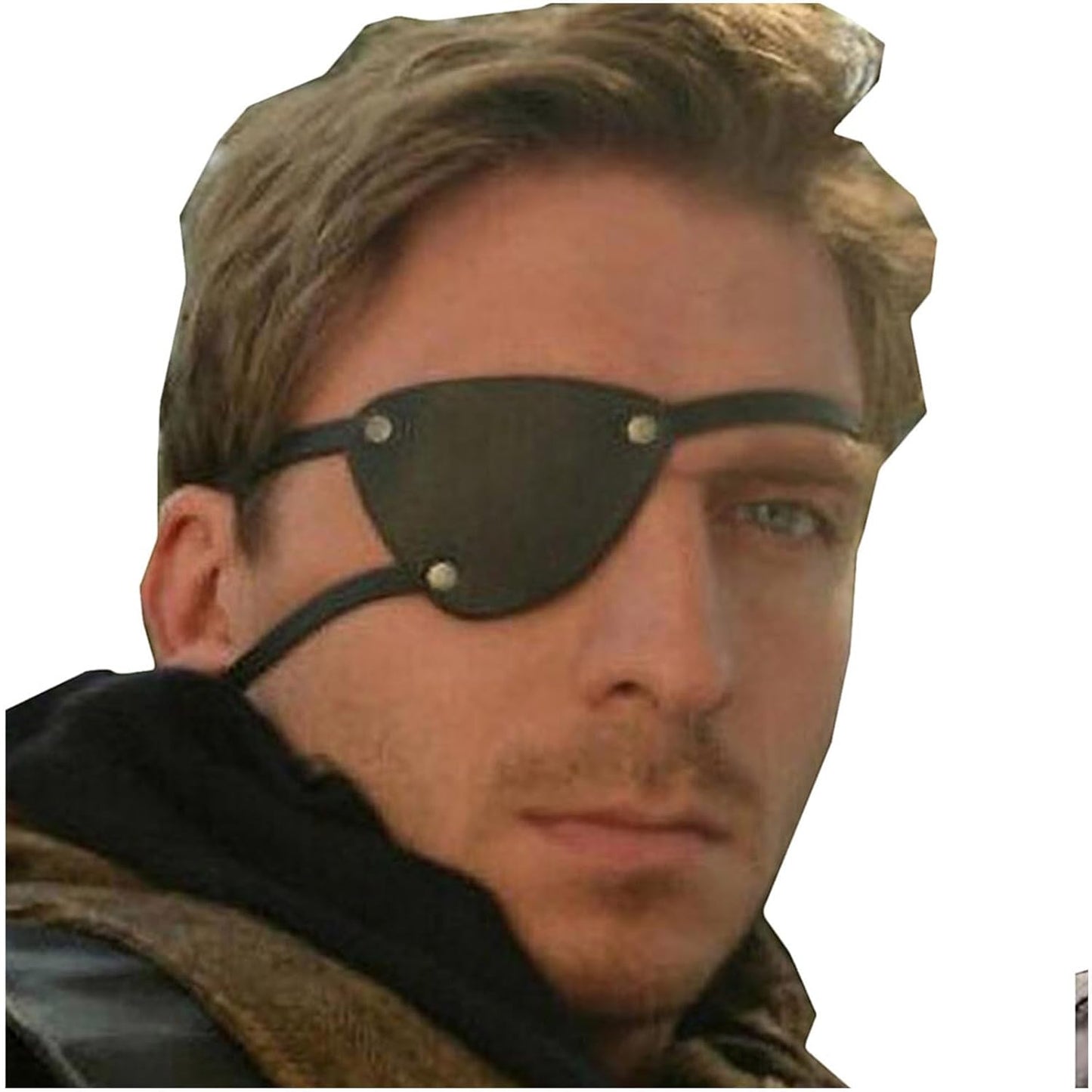 Retro Single Eye Patch - Black Eye Patches - PU Leather Pirate Eye Patch Cover - Adjustable Medieval Steampunk Blindfold for Adults Role Play Costume Accessories, (Right)