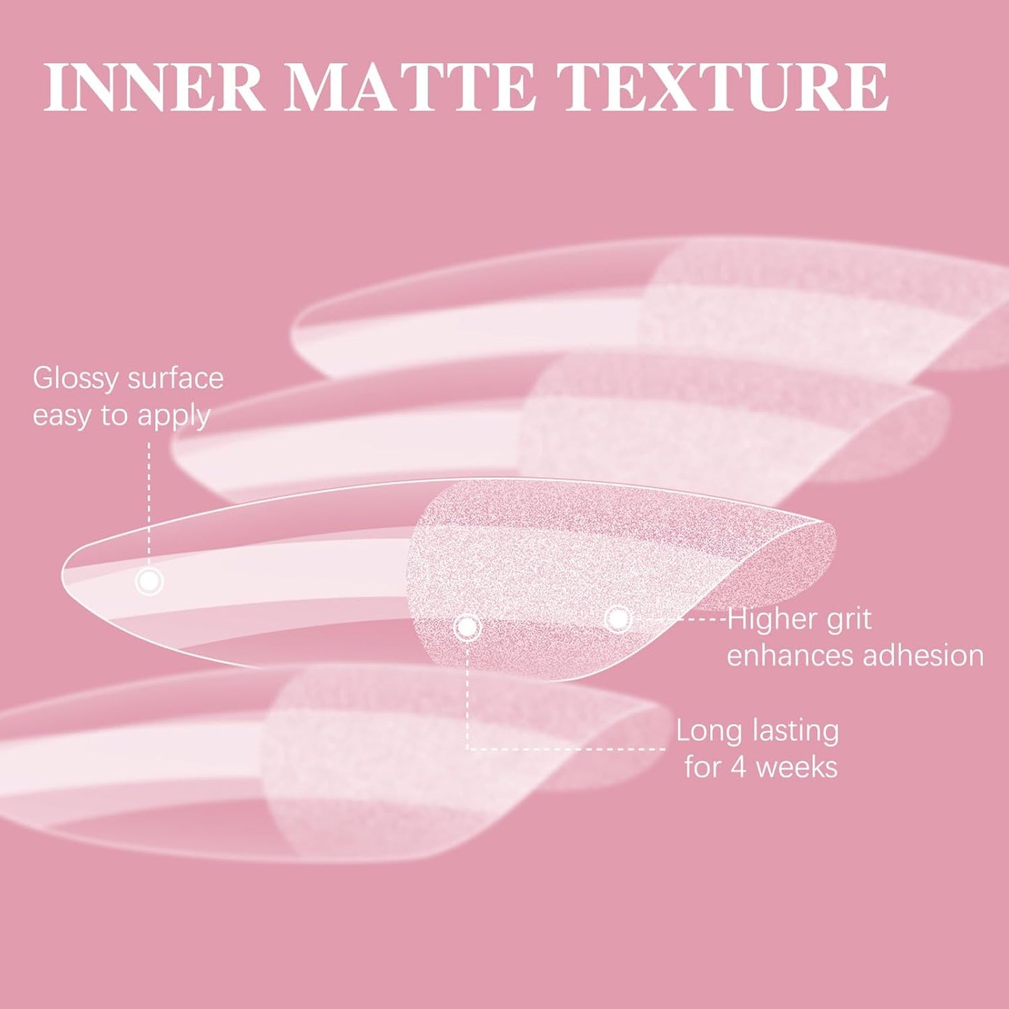 Medium Almond Nail Tips, SSWSBYKE 300pcs Soft Gel Nail Tips for Full Cover Pre-Shaped Acrylic Fake Nails Tips 15 Sizes Half Matte Press On Nails for Extension Home DIY Salon