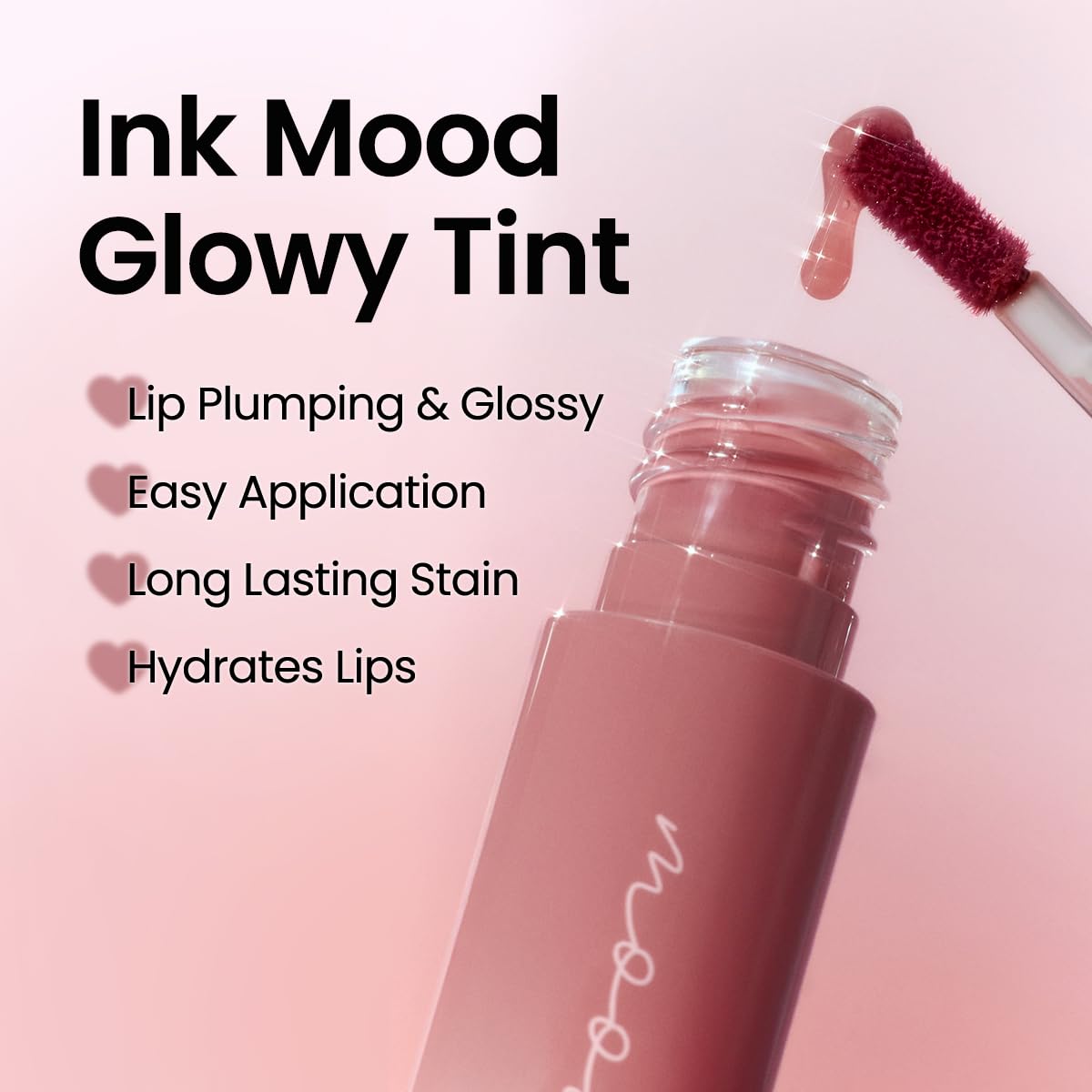 Peripera Ink Mood Glowy Tint | Lip-Plumping, Naturally Moisturizing, Lightweight, Glow-Boosting, Long-Lasting, Comfortable, Non-Sticky, Mask Friendly, No White Film 033 ROSY WISH