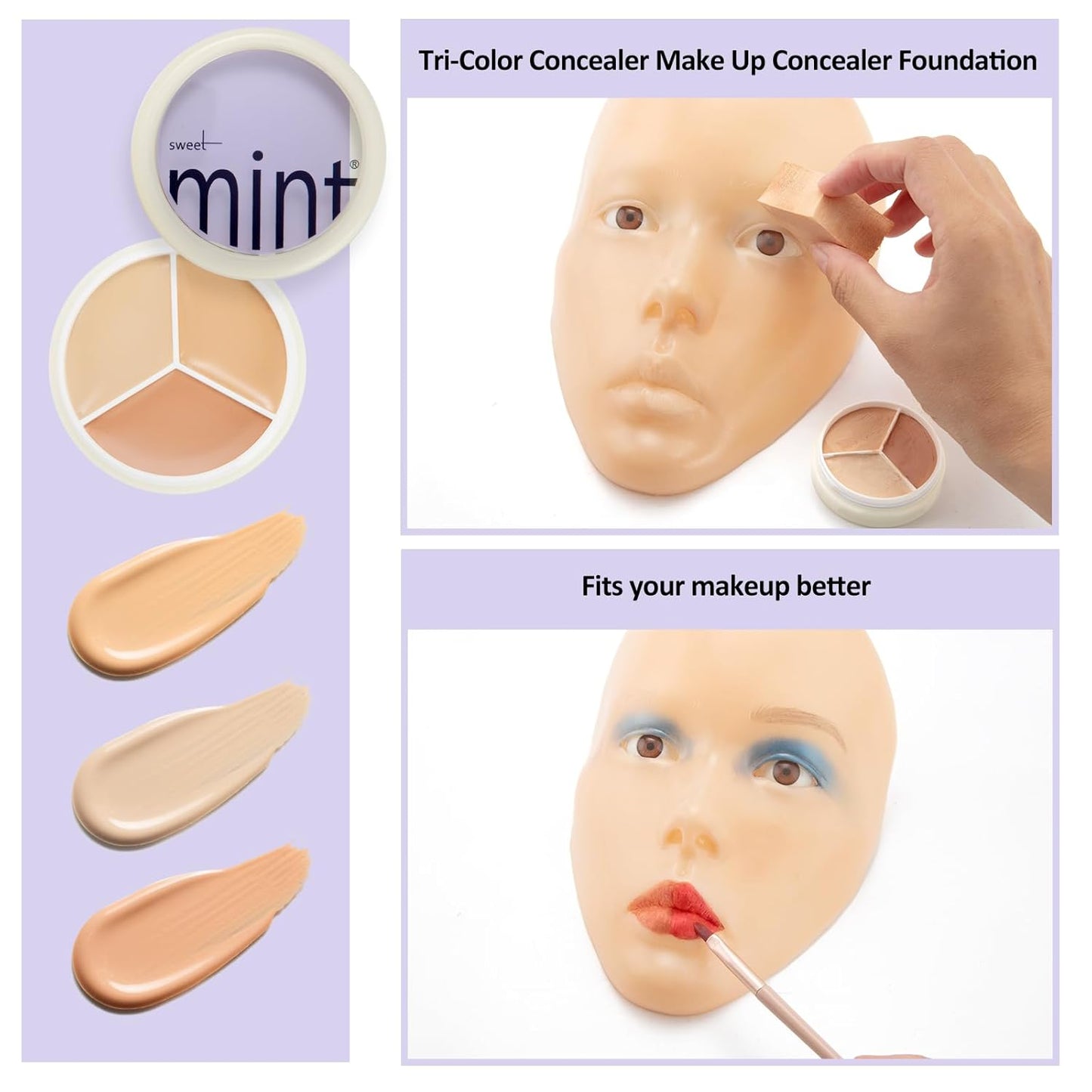 Makeup Practice Face, 2024 Upgrade 5D Makeup Mannequin Face Reusable Silicone Makeup Practice Face Board with Bracket, Come with Makeup remover & Concealer 3 Color & Makeup Bag Yellow
