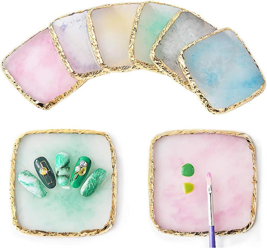 1 Pcs Resin Nail Art Palette Nail Art Cosmetic Mixing Palette Color Mixing Pigment Plate Polish Holder Drawing Color Palette