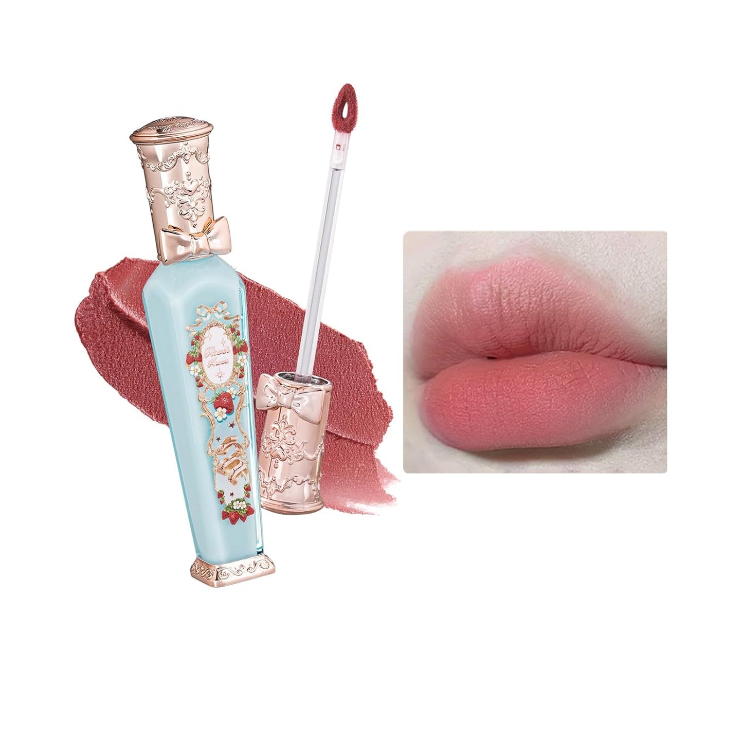 Flower Knows Strawberry Rococo Cloud Lip Cream,Velvety Matte Liquid Lipstick,Nude Lipstick,Long Lasting Lip Stain,Kiss-proof Blurred Lipstick for Girls&Women,0.12 Fl Oz(S02 Peachy Milk)