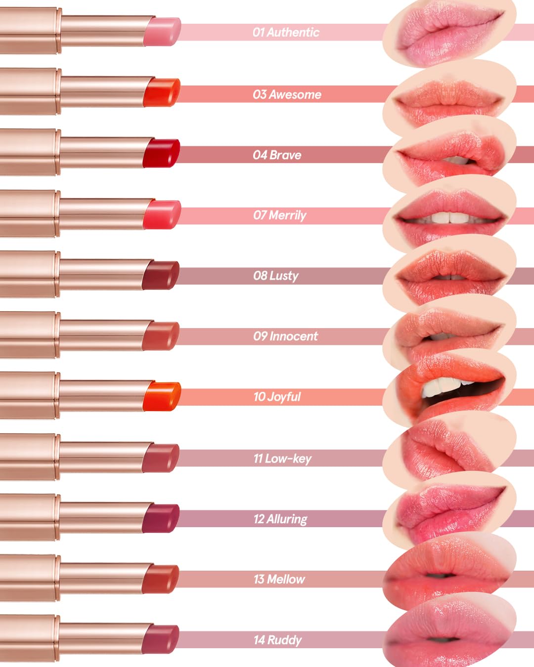 ATHÉ Authentic Lip Balm 10 JOYFUL (Tinted), Lightweight Wear & Plumping Lips without Stickiness, Moisturizing & Nourishing Plant-Based Vegan Chapstick for Dry, Petrolatum Free, Cruelty-Free