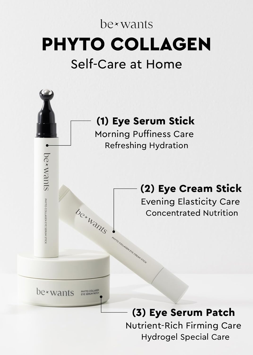 Bewants Under Eye Patches with 71.9% Bamboo Water | 60 Patches | Under Eye Patches for Puffy Eyes and Dark Circles | Vegan Collagen Eye Mask Patches | Korean Skincare