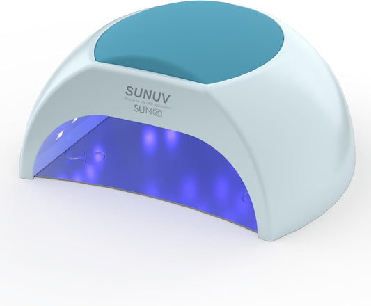 SUNUV UV LED Nail Lamp, LED UV Light for Gel Nails Polish with Removable Base, 4 Timer Settings Auto Sensor SUN2C Blue