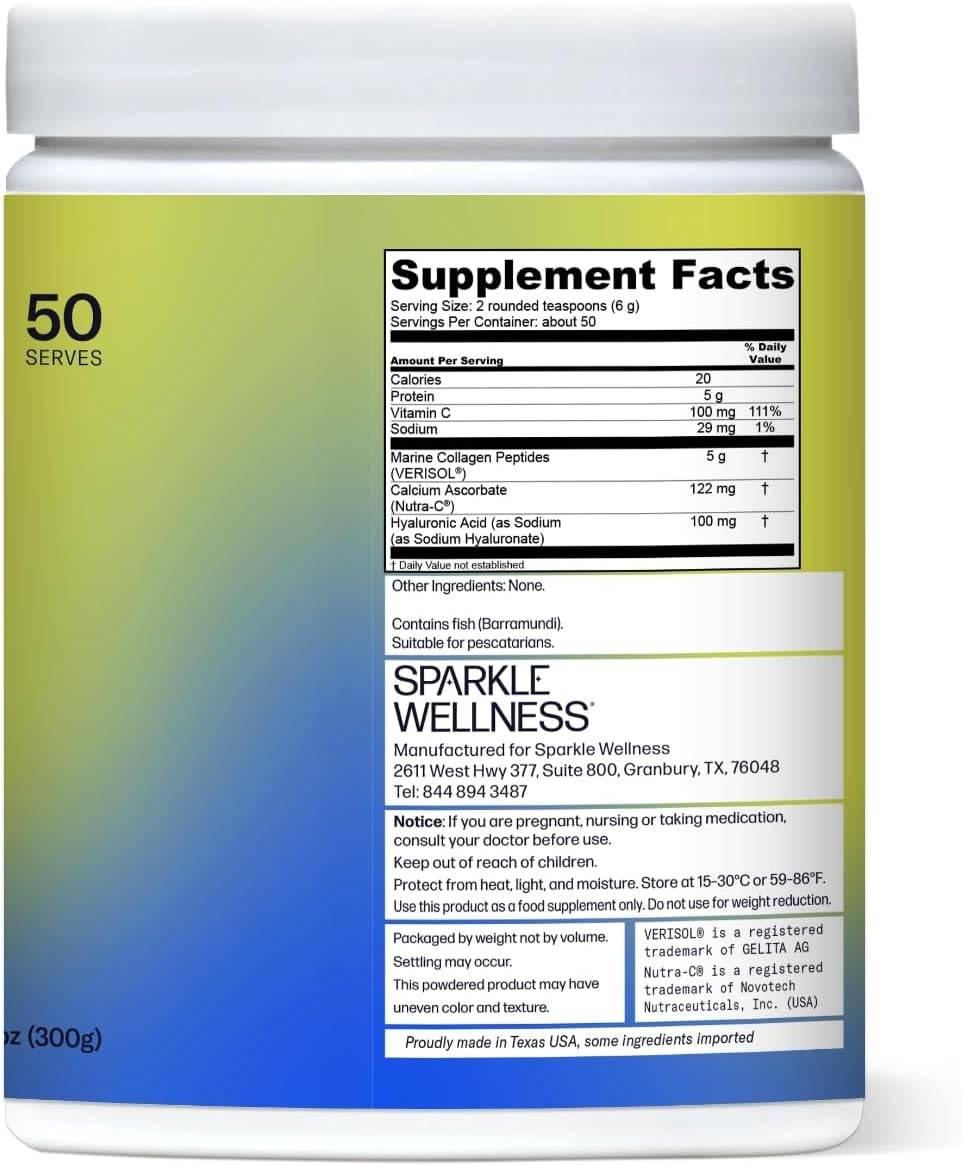 Marine Skin Boost Plus (No Flavor) [50-Serves] | Collagen Powder Supplement with Marine-derived VERISOL Bioactive Hydrolyzed Collagen Peptides, Vitamin C & Hyaluronic Acid