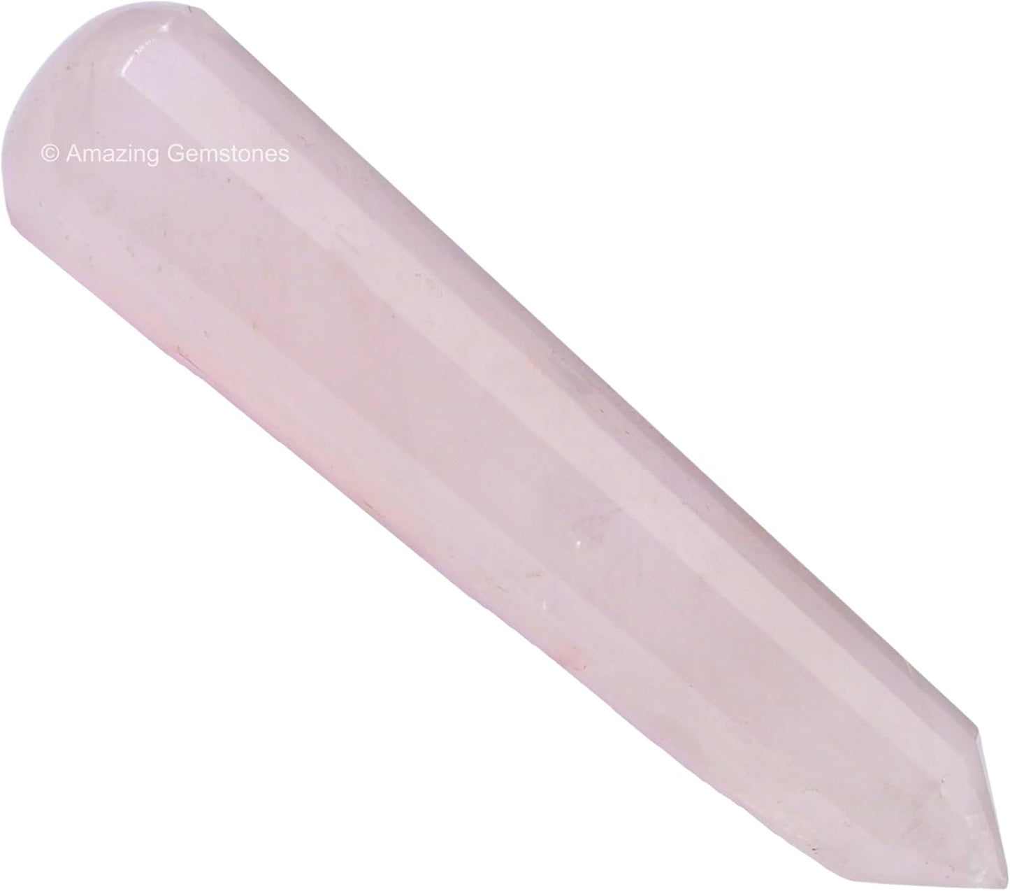 Amazing Gemstone Rose Quartz Crystal Wand Massage Stick - Pelvic Wand Gua Sha for Adults - Crystals and Healing Stones Massage Wands for Adults Gifts (Pointed)
